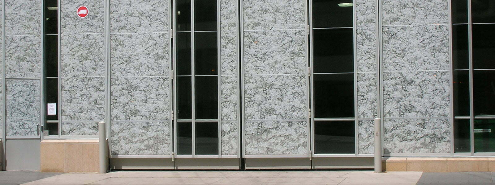Picture of four fold door with special cladding for commercial application